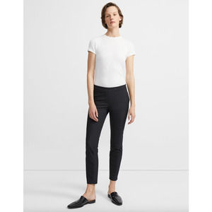 Theory Slim Pull-On Black Classic Pant in Stretch Cotton Women's Size 8